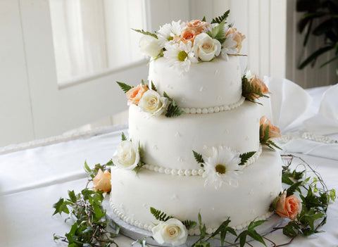 Three Step Flowers Decorated Cake